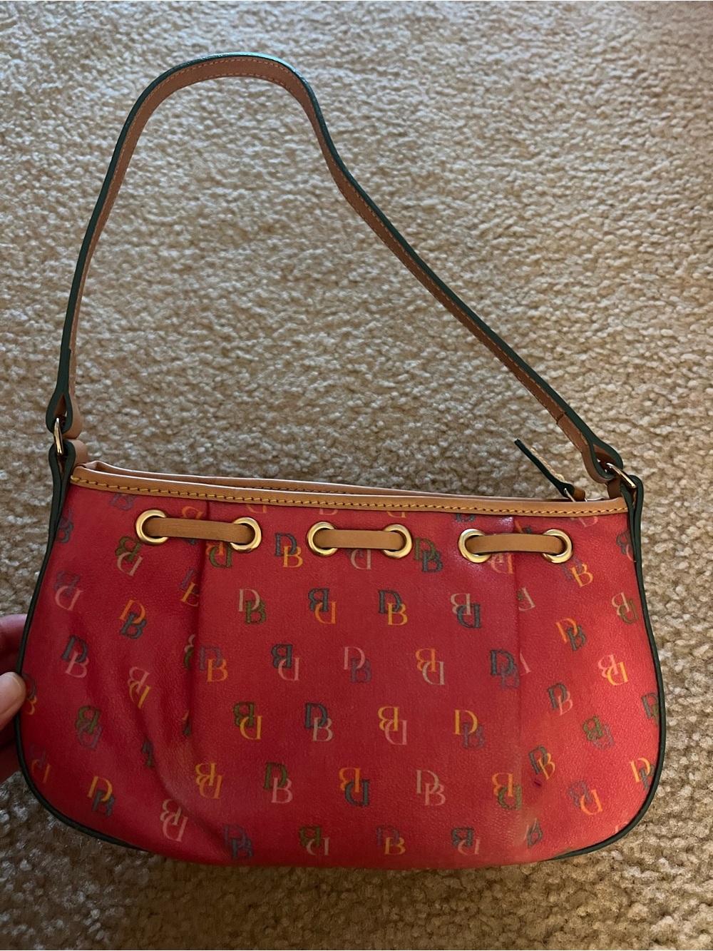Dooney & Bourke Pink Logo-Print Shoulder Bag - Picture 2 of 6
